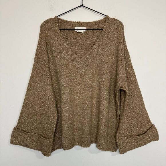 Anthropologie Maggie Bell Sleeve V Neck Sweater M - Picture 3 of 8